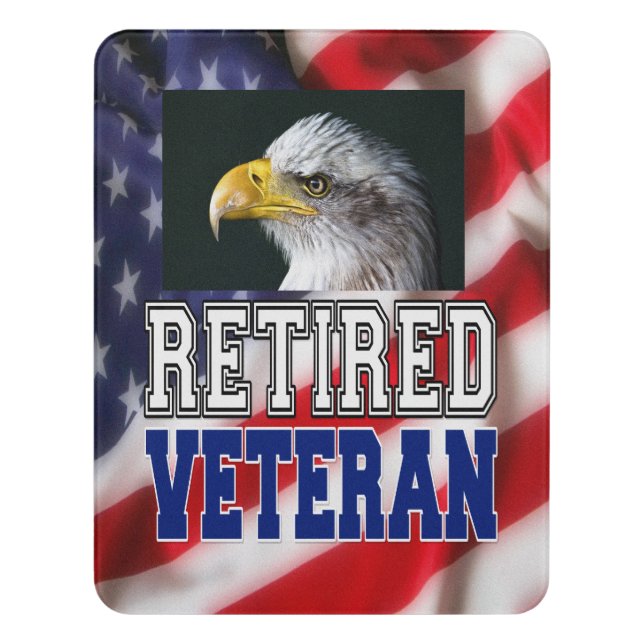 Retired Veteran Door Sign (Contemporary Vert)