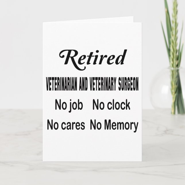 Retired Veterinarian and veterinary surgeon Card (Front)