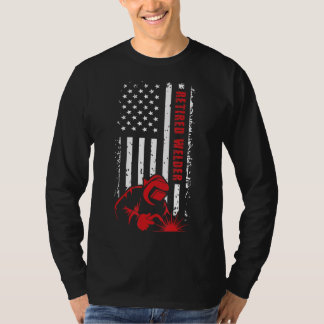 Retired Welder Us Flag Welder Retirement T-Shirt