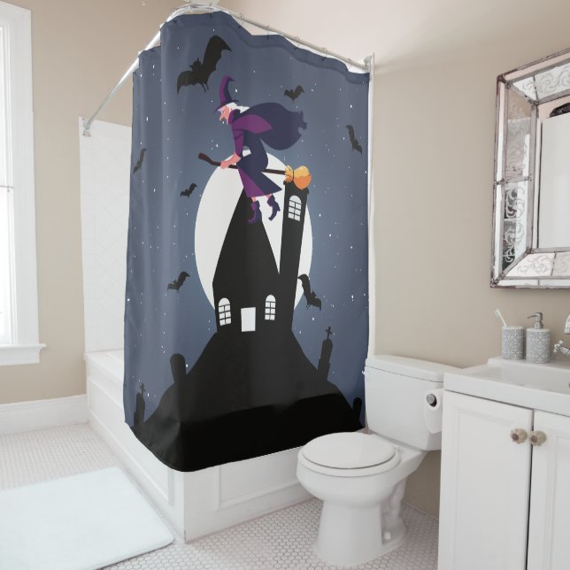 Retired Witch Shower Curtain (In Situ)