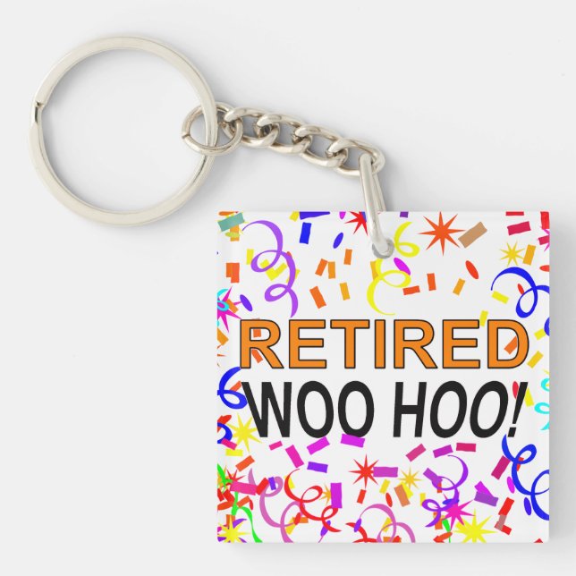 Retired Woo Hoo Confetti Party  Keychain (Front)