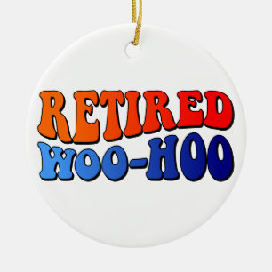 Retired Woo Hoo Vintage Groovy Text Ceramic Ornament