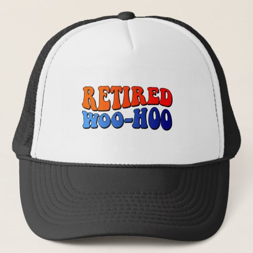Retired Woo Hoo Vintage Groovy Text Trucker Hat