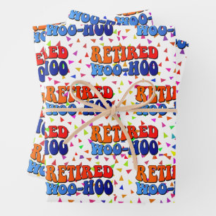 Retired Woo Hoo Vintage Groovy Text Wrapping Paper