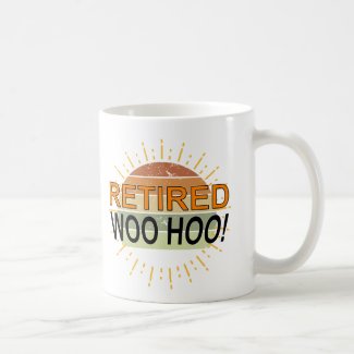Retired Woo Hoo Vintage Sunburst Sunset  Coffee Mug