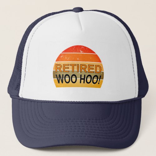 Retired Woo Hoo With Vintage Sunset Trucker Hat