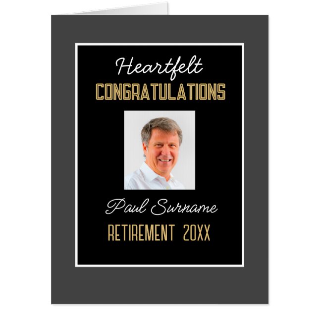 Retiree Congrats! Big Photo Retirement Card (Front)