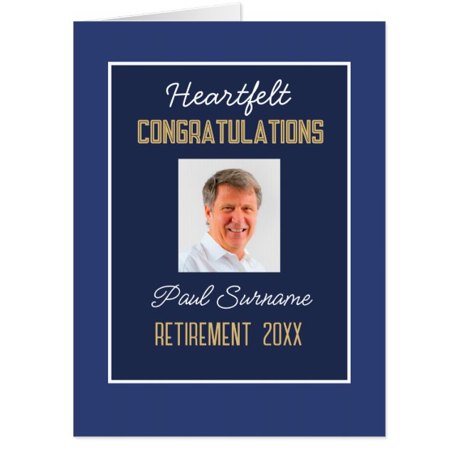 Retiree Congrats! Big Photo Retirement Card (Front)