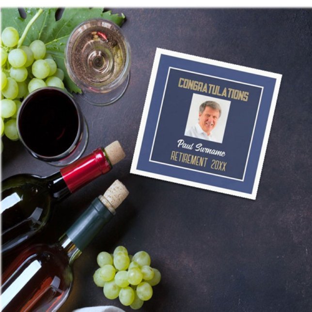 Retiree Congrats! Photo Retirement Napkin (Creator Uploaded)