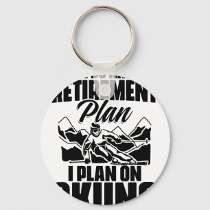 Retiree Funny Retirement Retire Pension Skiing Ret Keychain