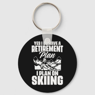 Retiree Funny Retirement Retire Pension Skiing Ret Keychain