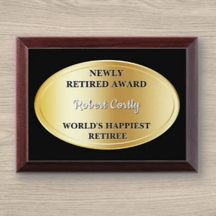 Retiree Laughs! Funny Retirement Award plaque