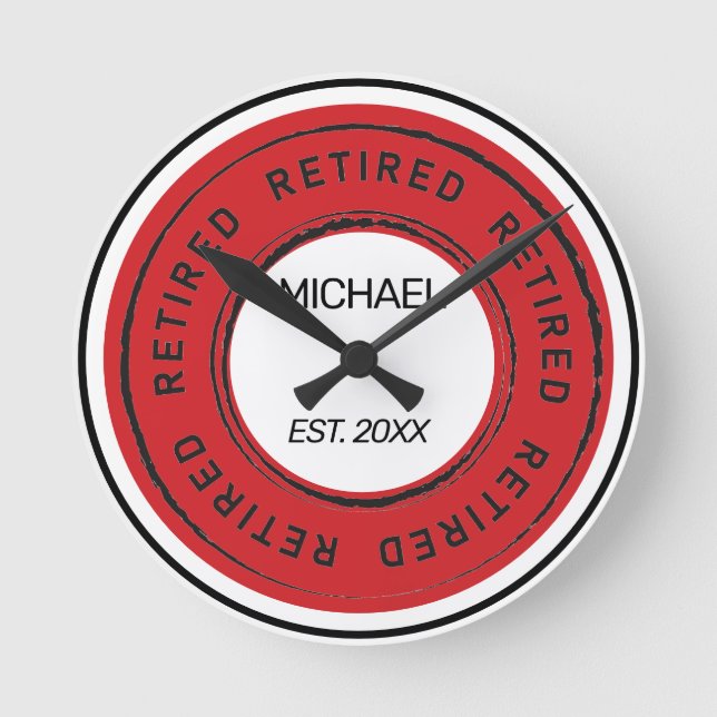 Retiree's Retirement Gift  Round Clock (Front)