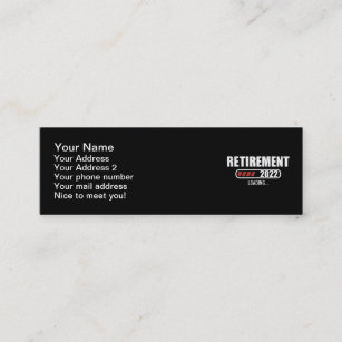 Retirement 2022 loading bar mini business card
