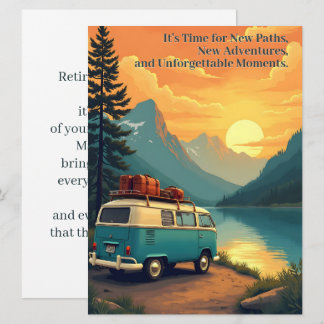 Retirement Adventure Camper Mountain Sunset Scene