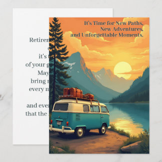 Retirement Adventure Camper Mountain Sunset Scene