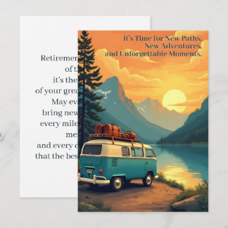 Retirement Adventure Camper Mountain Sunset Scene