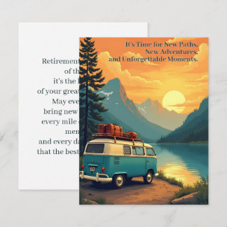 Retirement Adventure Camper Mountain Sunset Scene