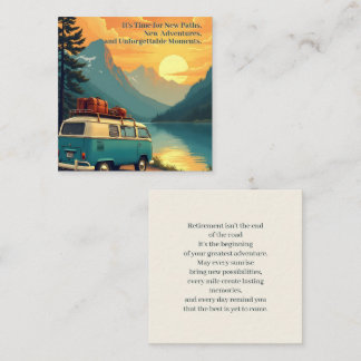 Retirement Adventure Camper Mountain Sunset Scene Note Card