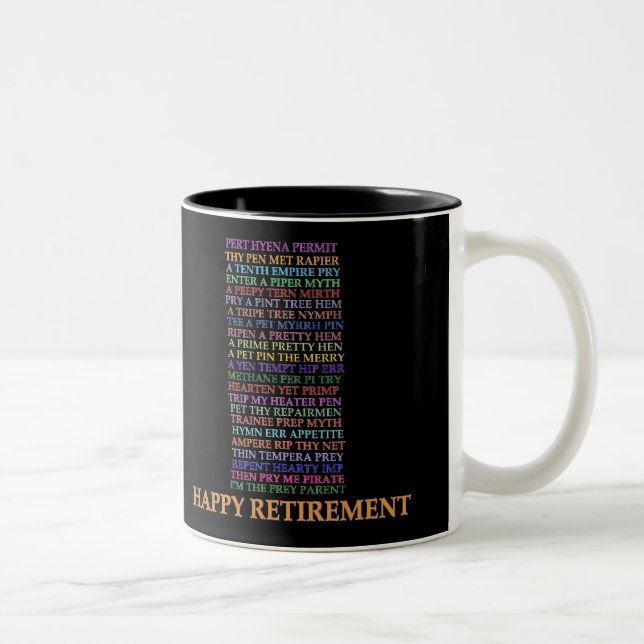 Retirement Anagram mug (Right)