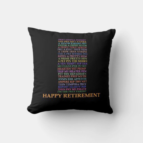 Retirement Anagram pillow