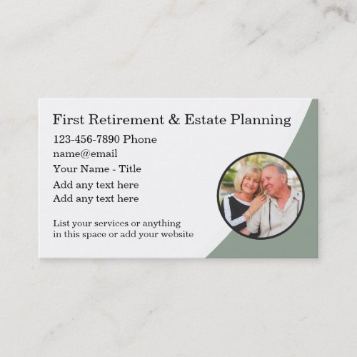 Retirement And Estate Planning Businesscards Business Card