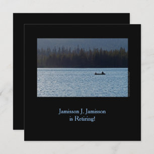 Retirement Announcement, Fisherman and Son on Lake Announcement