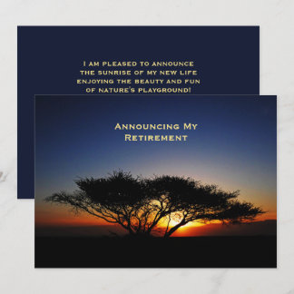 Retirement Announcement Lone Tree at Sunrise