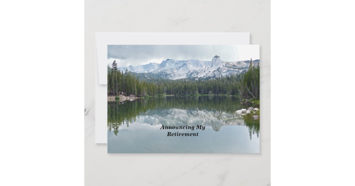 Retirement Announcement Mountain Lake Reflection | Zazzle