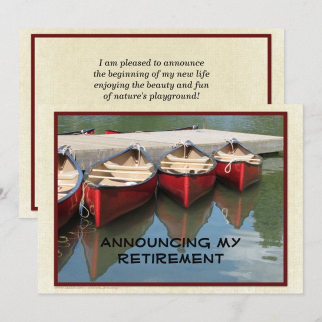 Retirement Announcement, Three Red Canoes Announcement (Front/Back)
