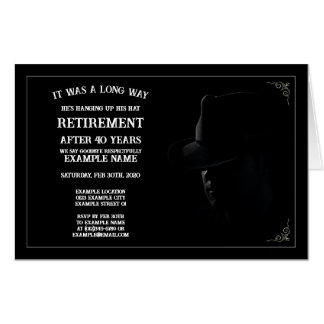 Retirement Announcement with Cowboy in Half Shadow Card