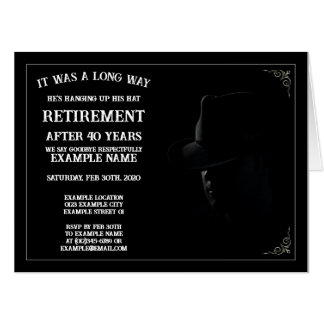 Retirement Announcement with Cowboy in Half Shadow Card