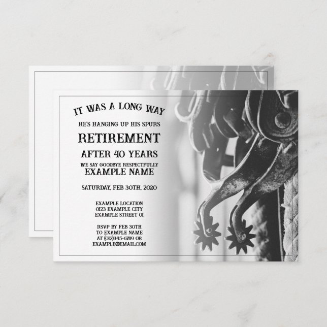 Retirement announcement with old spurs (Front/Back)