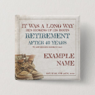 Retirement announcement with old spurs button