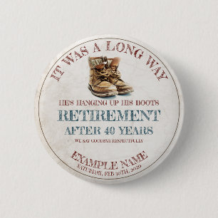 Retirement announcement with old spurs button