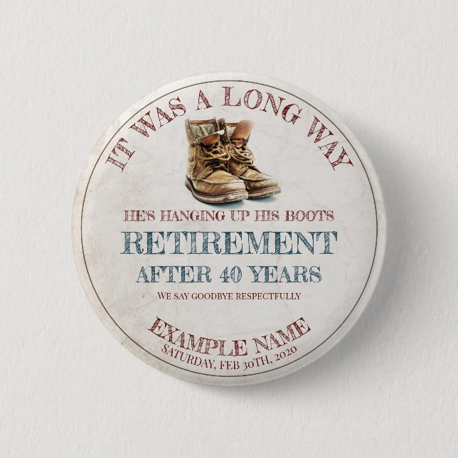 Retirement announcement with old spurs button (Front)