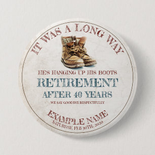 Retirement announcement with old spurs button