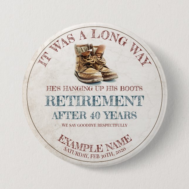 Retirement announcement with old spurs button (Front)