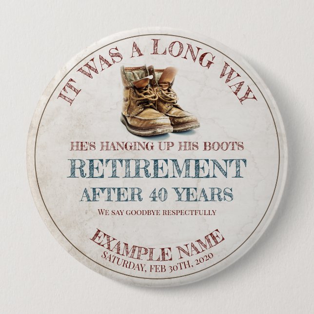 Retirement announcement with old spurs button (Front)