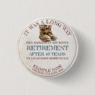Retirement announcement with old spurs button