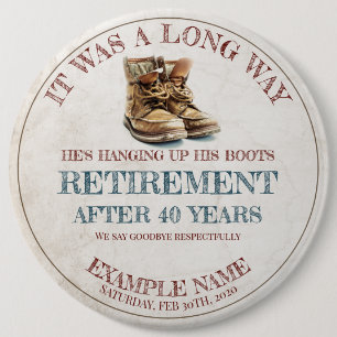 Retirement announcement with old spurs button