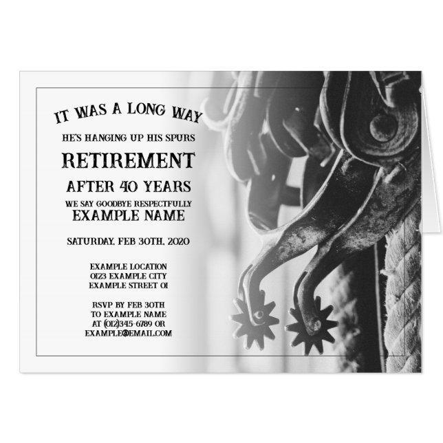 Retirement announcement with old spurs card (Front Horizontal)