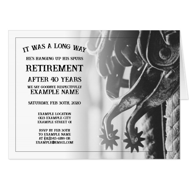 Retirement announcement with old spurs card (Front Horizontal)