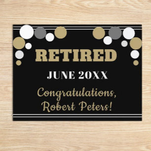 Retirement announcement yard sign