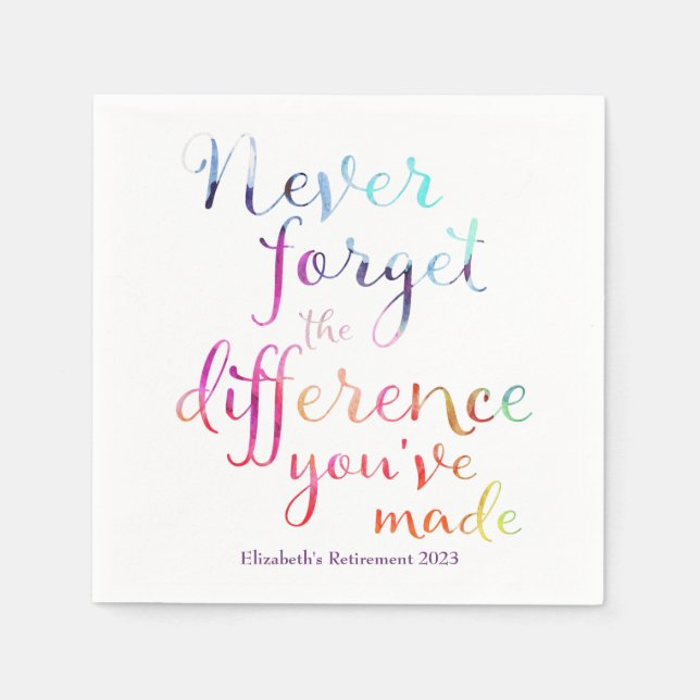 Retirement Appreciation Quote Napkins (Front)