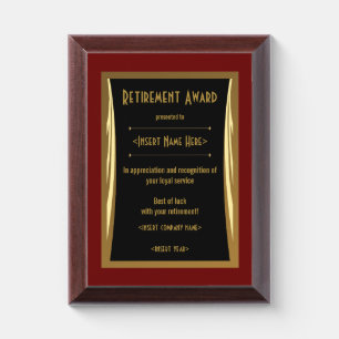 Retirement Award Plaque