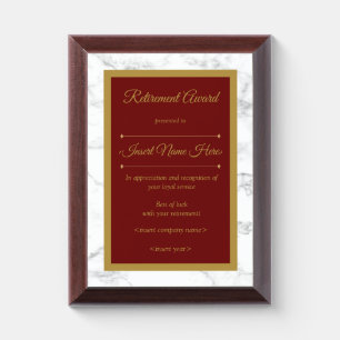 Retirement Award Plaque