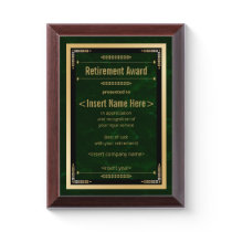 Retirement Award Plaque Retirement Award Plaque