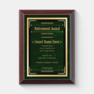 Retirement Award Plaque