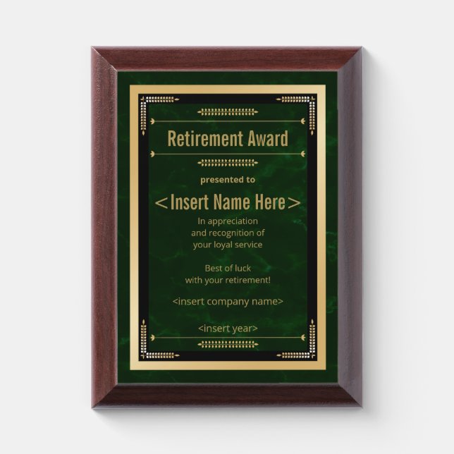 Retirement Award Plaque (Vertical)